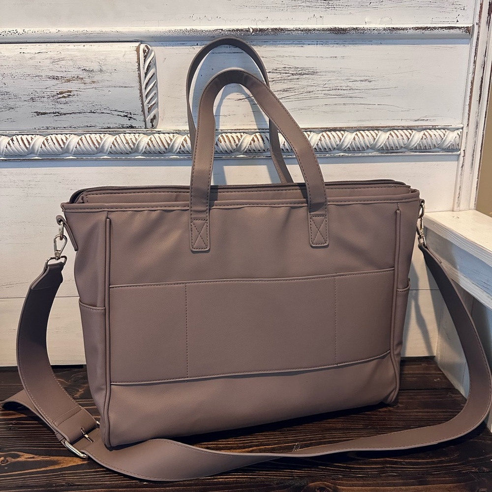 Modern+Chic Classic Tote In Taupe View 2
